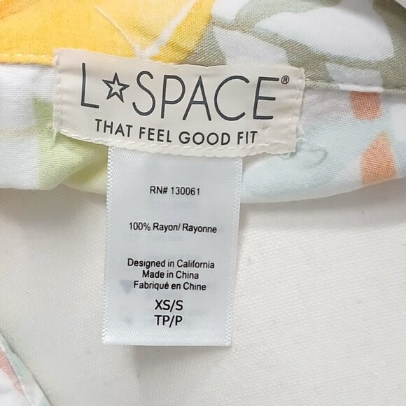 L Space Pacifica Tunic Beach Coverup Leaf Print Drawstring Waist Size XS/S 0-4 - Picture 9 of 9